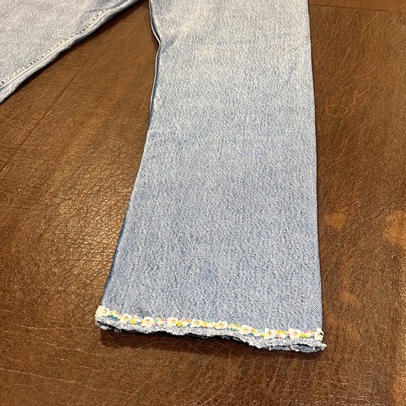 Vintage 501 Mens Levis cropped embellished with authentic swarovski crystals - Picture 10 of 12